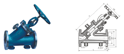 BJ45H、BJ45W 型 PN25~PN40 鋼制保溫夾套直流式截止閥結構圖